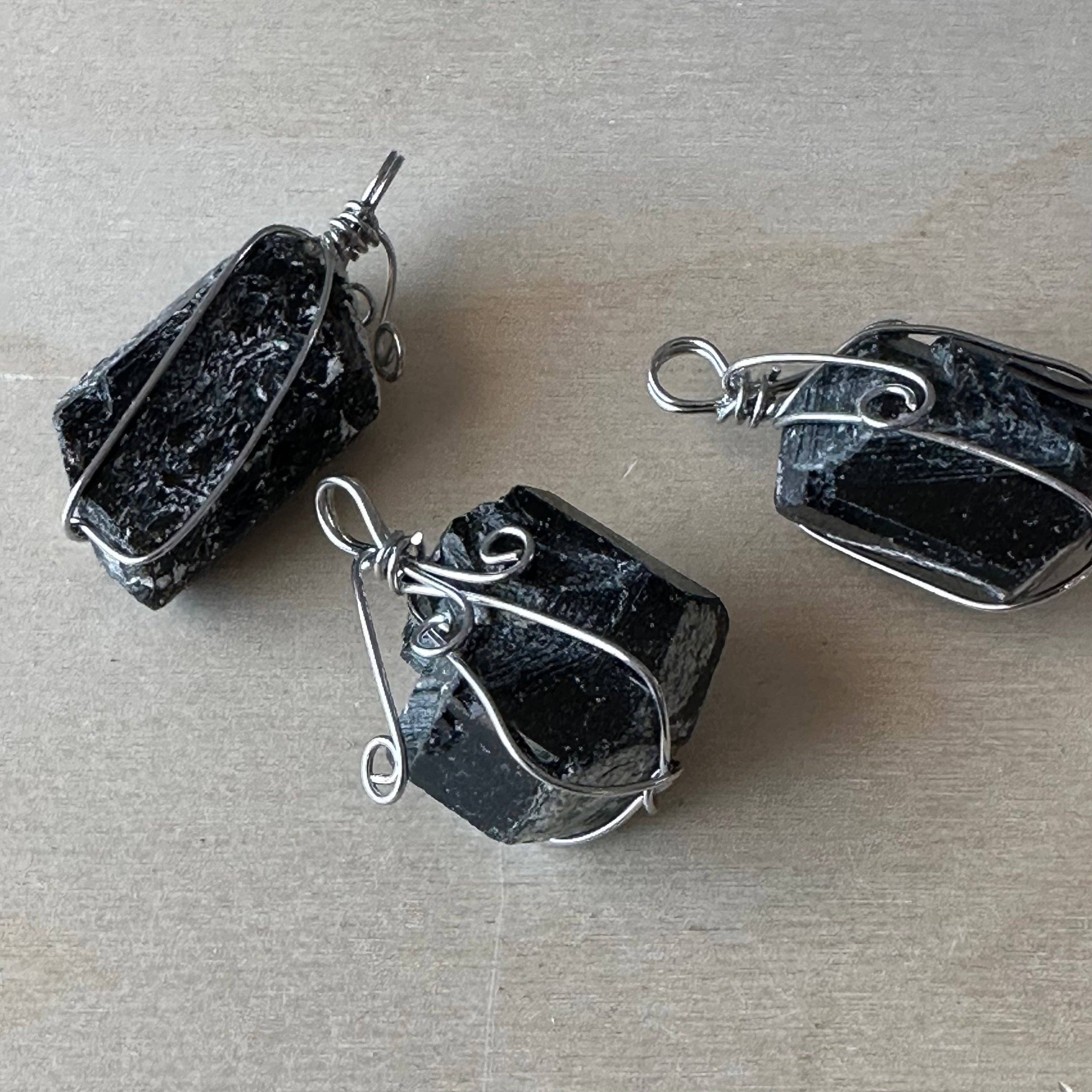 Black Tourmaline Crystal Pendant Sol Life Studio